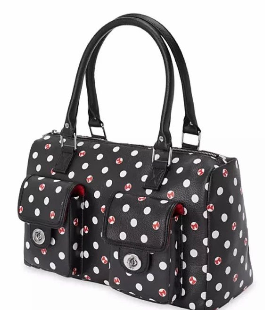 Bags And Totes * | Disney Satchel Bag Minnie Mouse Polka Dot Black