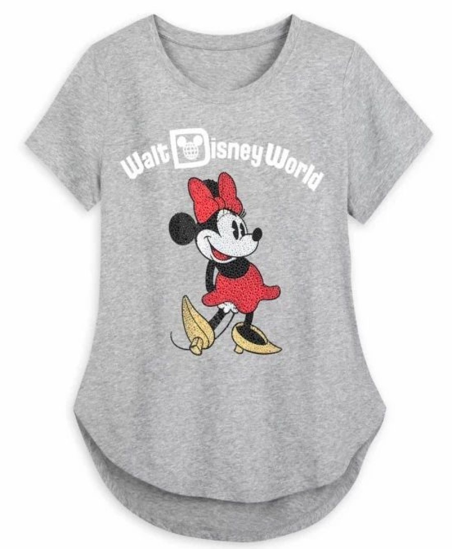 Adult * | Disney Shirt For Women Minnie Fashion Walt Disney World Gray