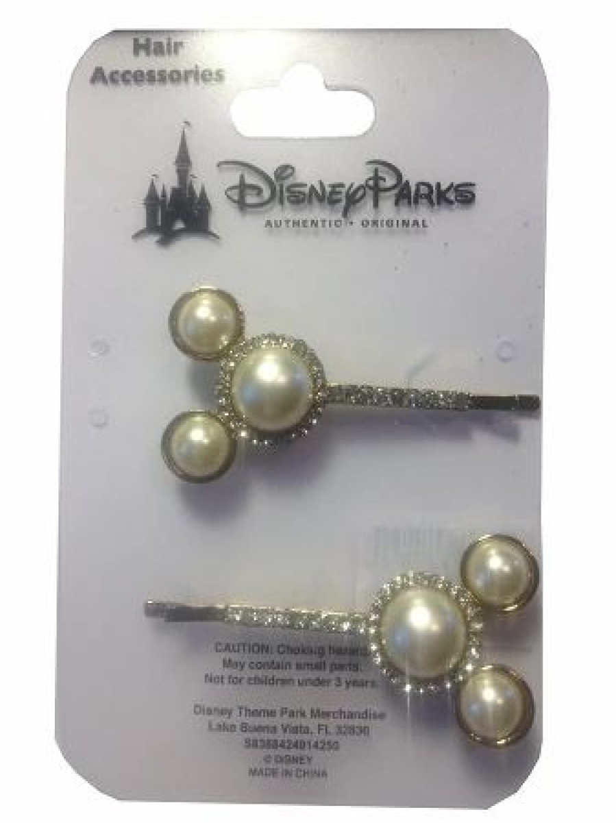 Accessories * | Disney Hair Accessory Mickey Mouse Barrette Clip Jeweled Pearl