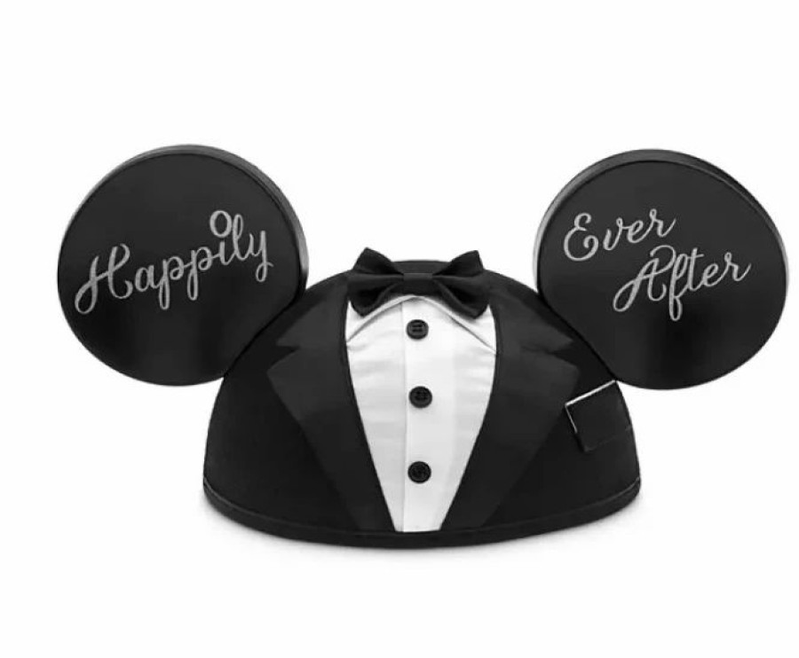 Hats * | Disney Hat Ears Hat Mickey Mouse Groom Happily Ever After