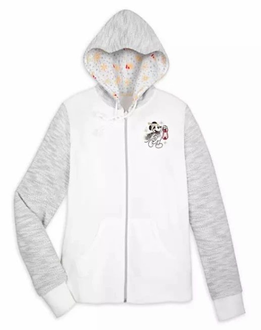 Adult * | Disney Zip Hoodie Holiday Mickey And Minnie Silver & Gold