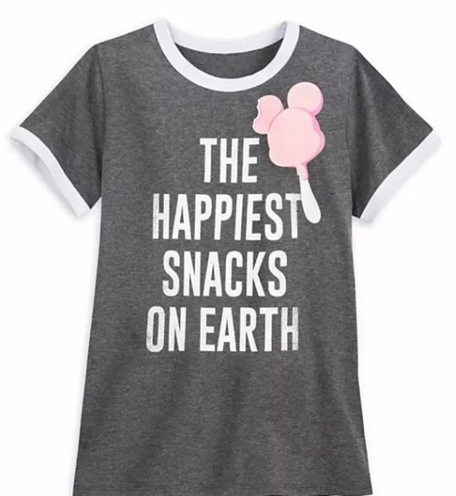 Adult * | Disney Shirt For Women Happiest Snacks On Earth Gray