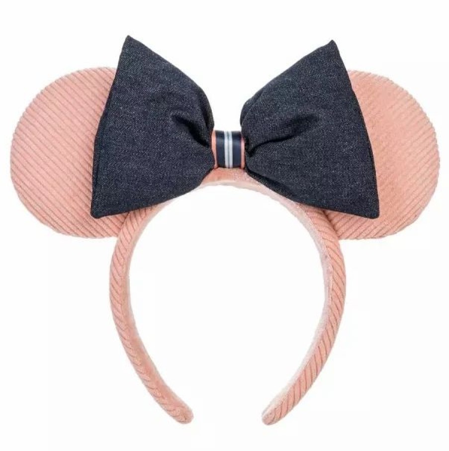 Hats * | Disney Ears Headband Minnie Mouse Denim And Corduroy