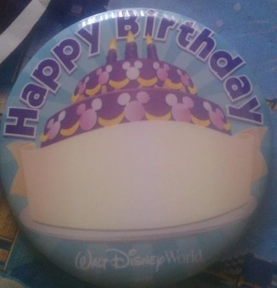 Accessories * | Disney Souvenir Button Birthday Cake Happy Birthday