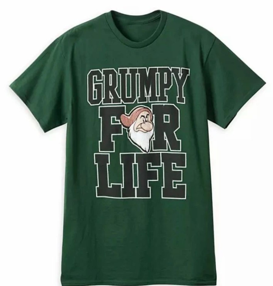 Adult * | Disney T-Shirt For Adults Grumpy For Life Green