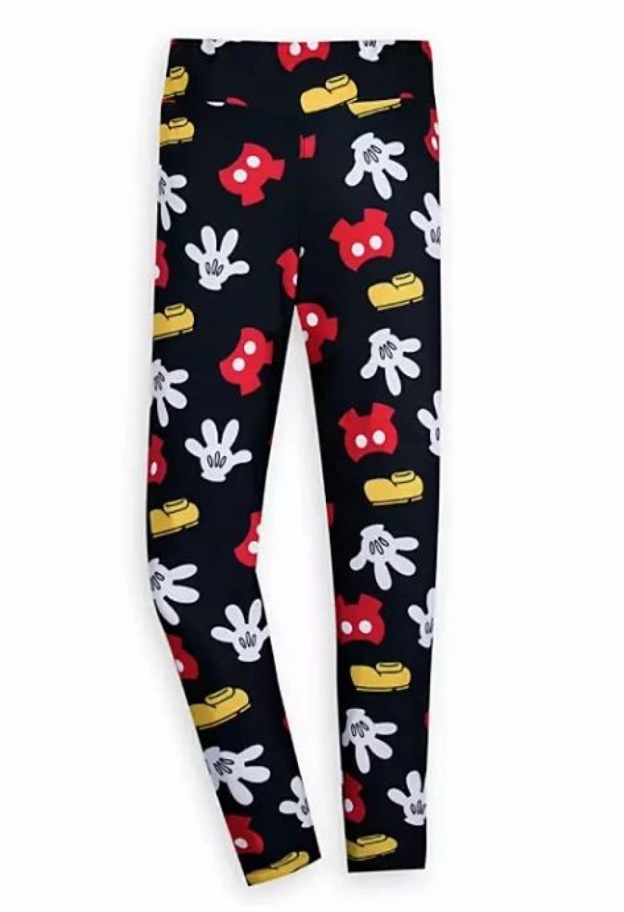 Adult * | Disney Leggings For Women Mickey Mouse Body Parts Black