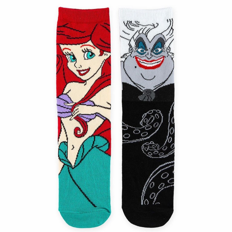 Socks * | Disney Crew Socks For Adults The Little Mermaid Ariel & Ursula