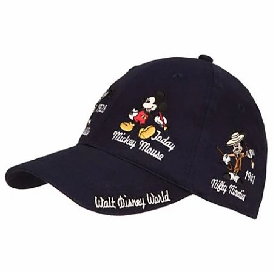 Hats * | Disney Hat Baseball Cap Mickey Mouse Thru The Years Navy