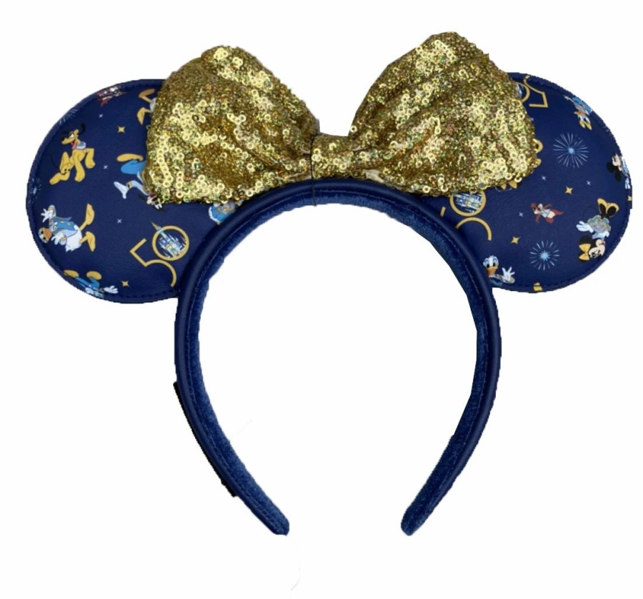 Hats * | Disney Loungefly Ears Headband 50Th Anniversary Mickey & Friends