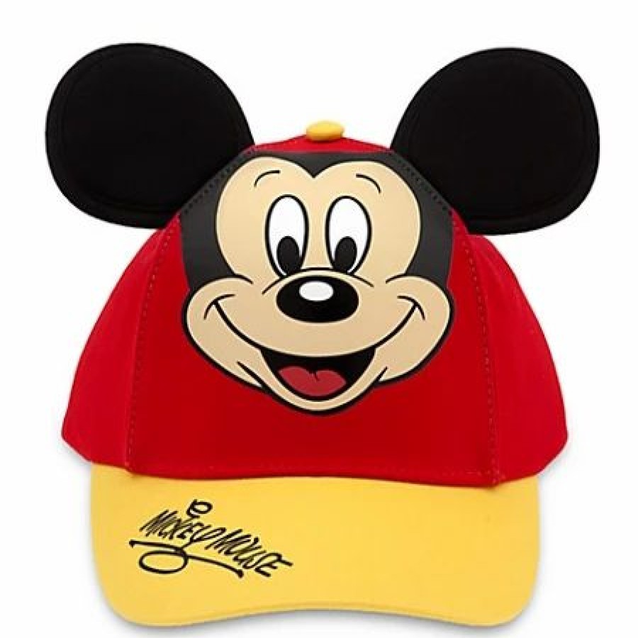 Hats * | Disney Hat Baseball Cap Mickey Mouse Red/Gold