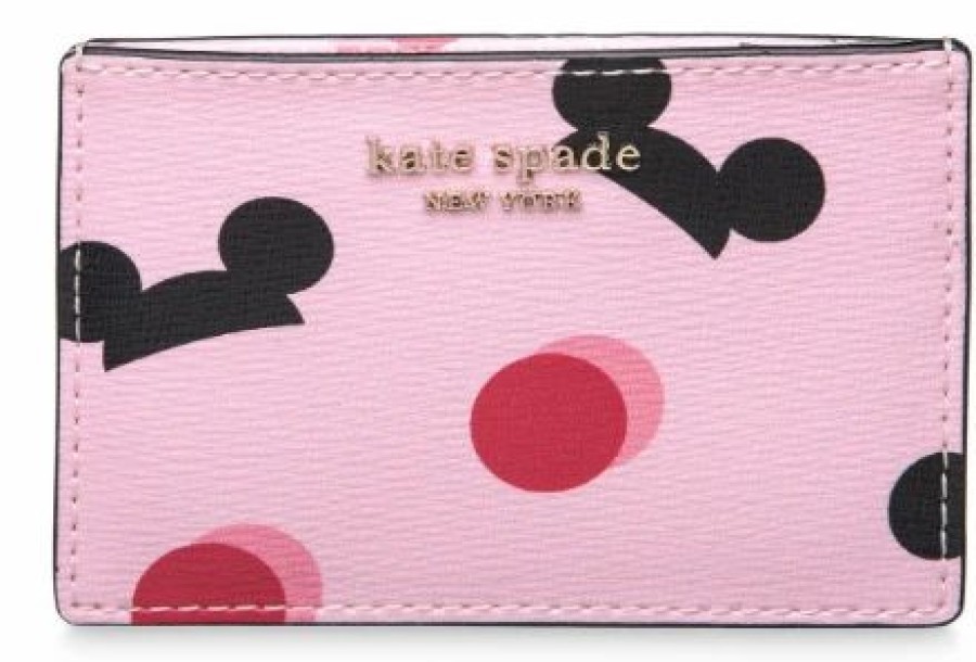 Bags And Totes * | Disney Kate Spade Credit Card Case Mickey Mouse Ear Hat Pink