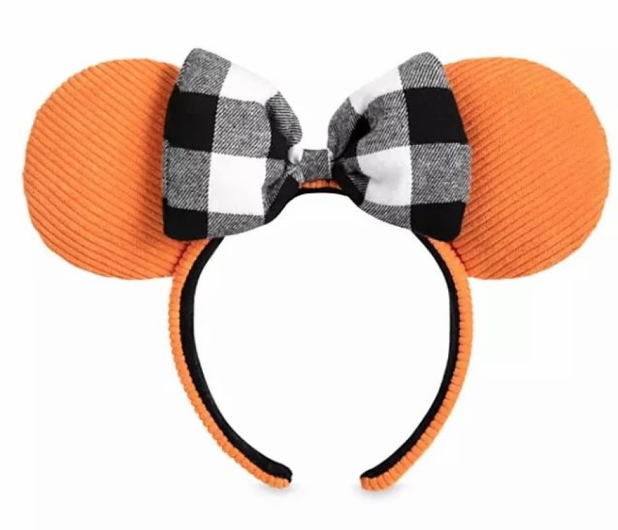 Hats * | Disney Ears Headband Minnie Mouse Orange Corduroy