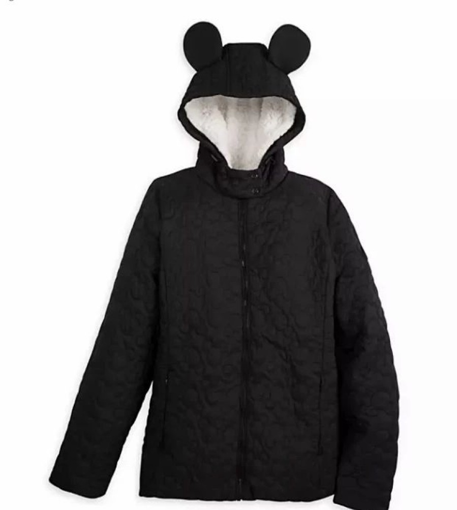 Adult * | Disney Jacket For Women Mickey Mouse Ears Quilted Fleece Lined