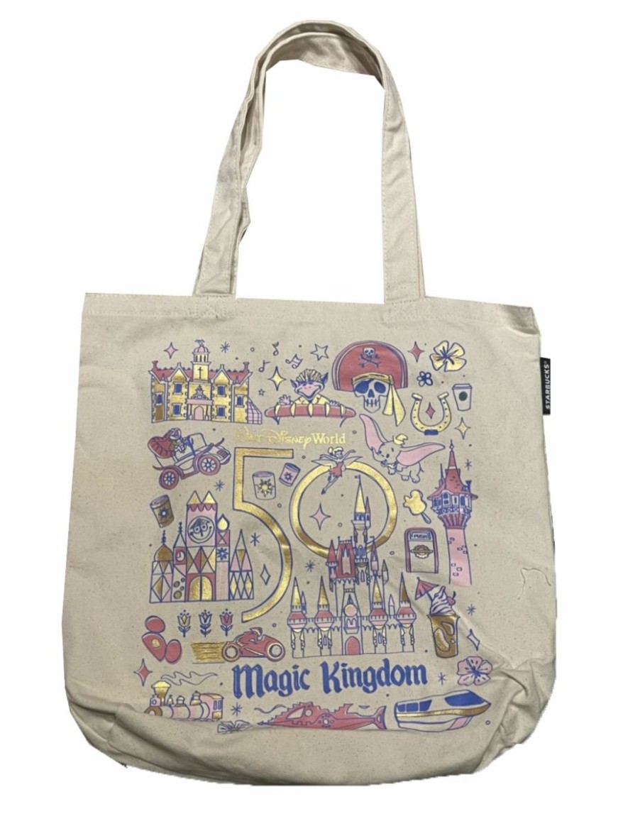 Bags And Totes * | Disney Starbucks Tote Bag 50Th Anniversary Magic Kingdom