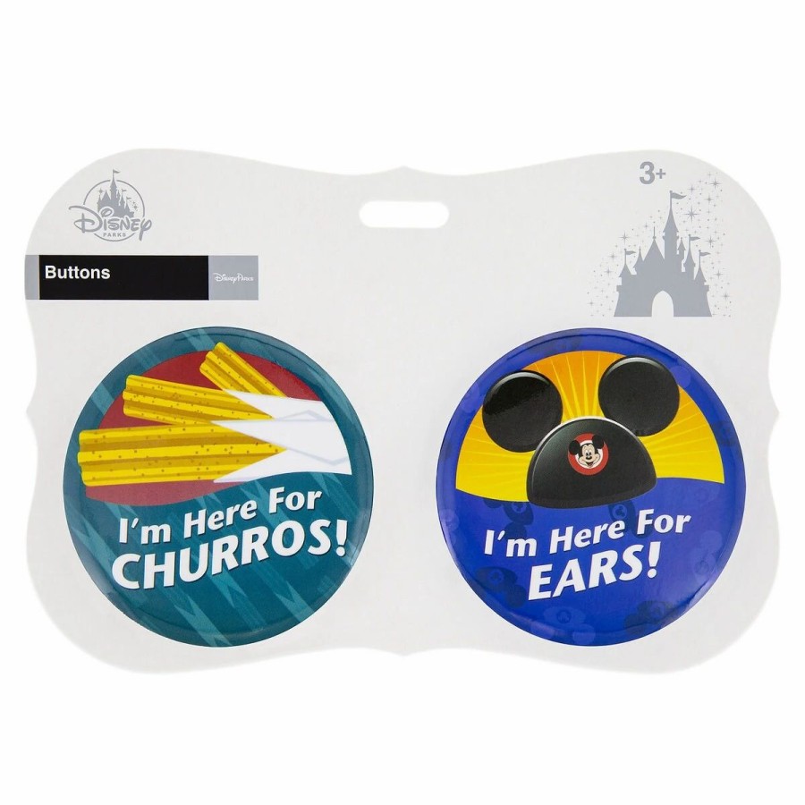 Accessories * | Disney Souvenir Button Set Churros And Ears Set Of 2