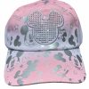 Hats * | Disney Hat Baseball Cap Mickey Faces & Icons Silver & Pink