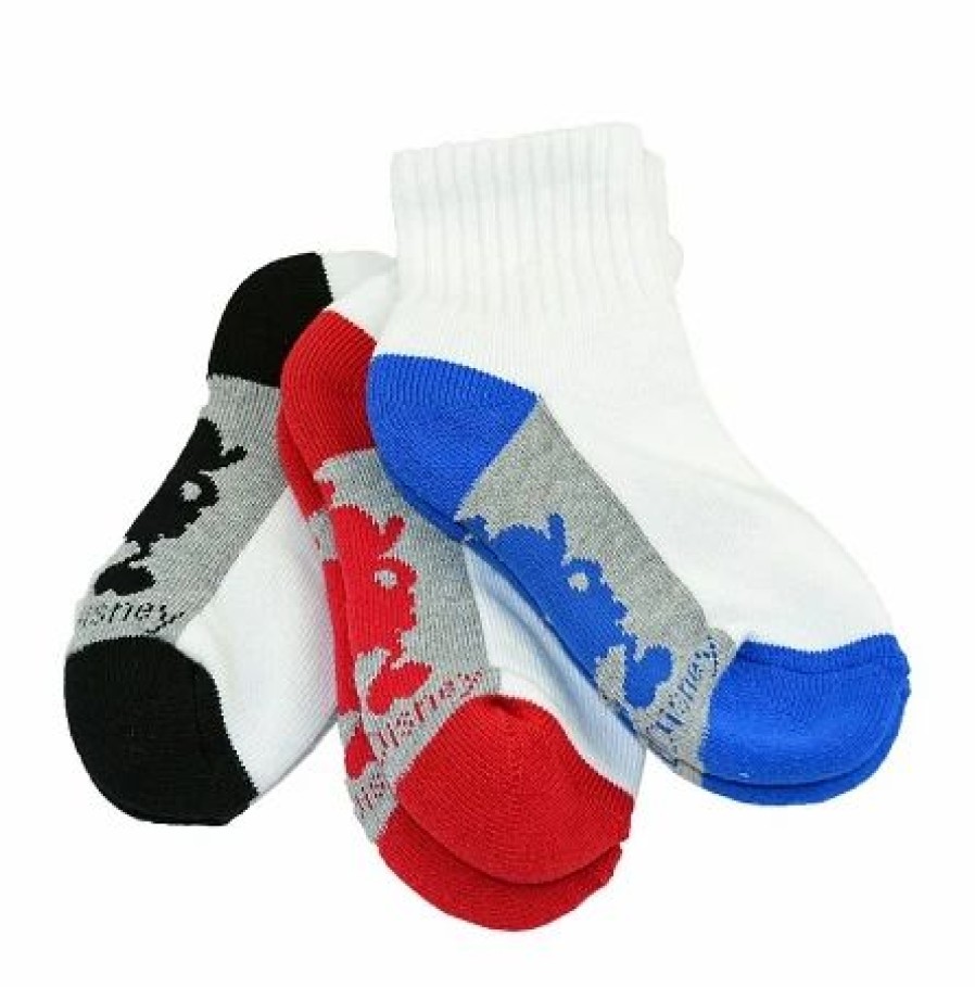 Socks * | Disney Youth Socks Mickey Mouse Silhouette 3 Pack