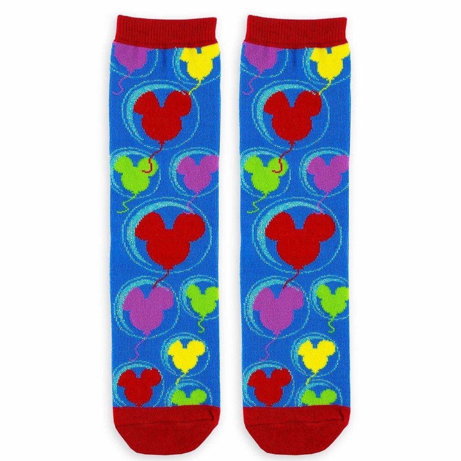 Socks * | Disney Crew Socks For Adults Mickey Mouse Balloons