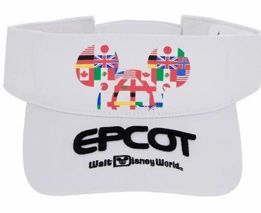 Hats * | Disney Sun Visor Hat Epcot Mickey Flags