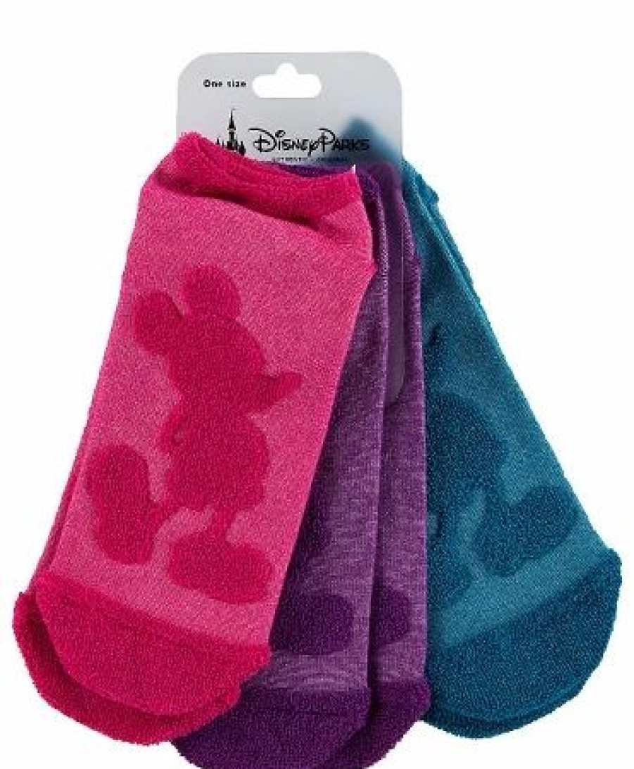 Socks * | Disney Socks For Women Fuzzy Mickey Mouse Portrait 3 Pack