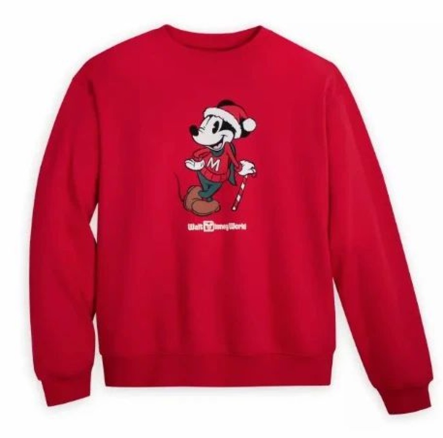 Adult * | Disney Adults Sweater Mickey Mouse Christmas Red