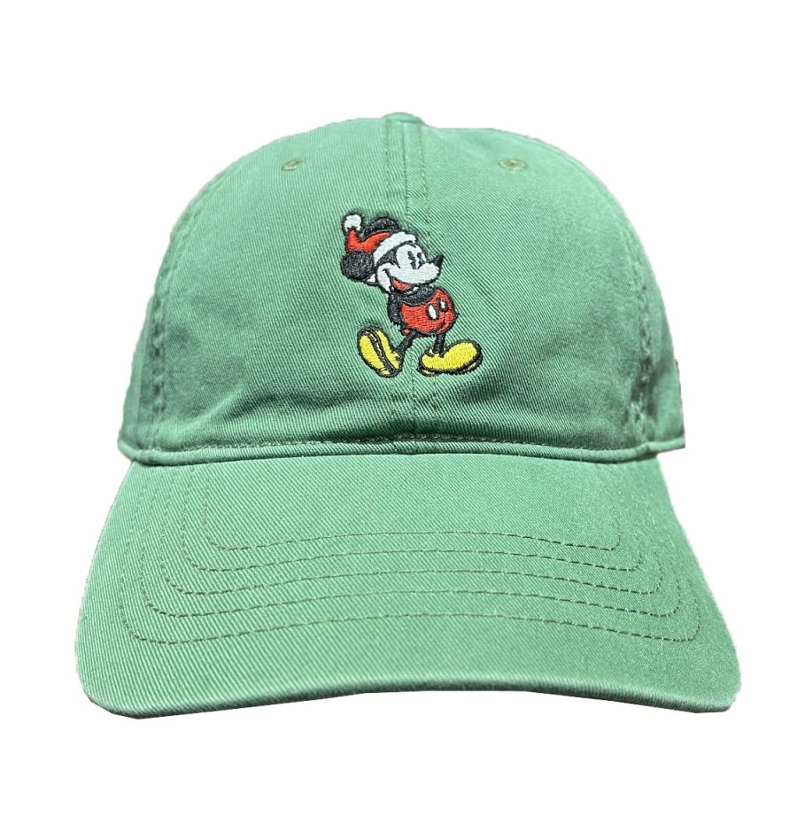 Hats * | Disney Hat Baseball Cap Holiday Santa Mickey Green