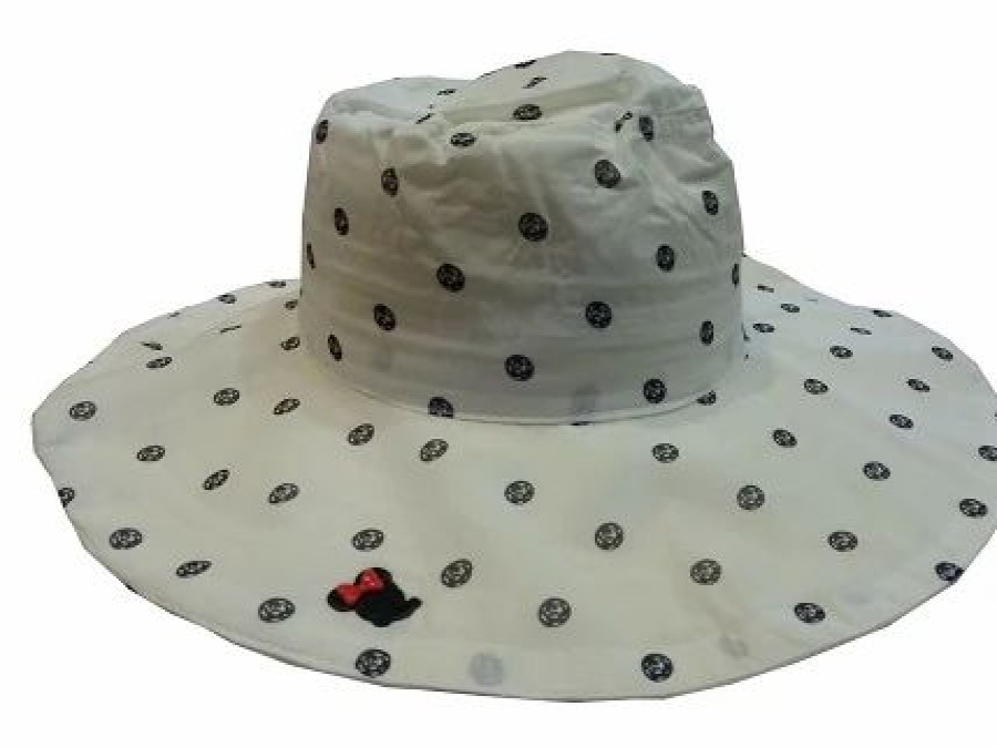 Hats * | Disney Sun Hat For Women Minnie Mouse Polka Dots Black And White