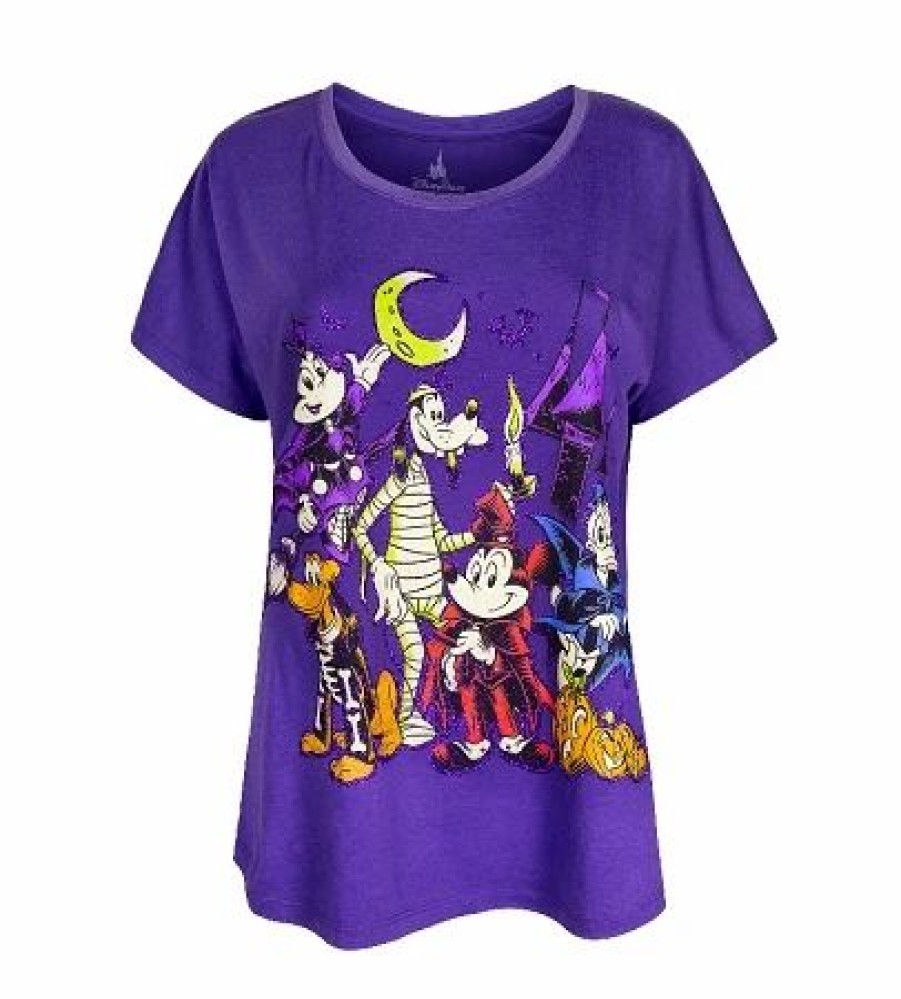 Adult * | Disney Shirt For Women 2017 Halloween Mickey And Friends Purple