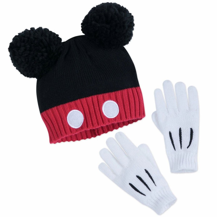 Accessories * | Disney Hat And Glove Set Mickey Mouse Signature Youth