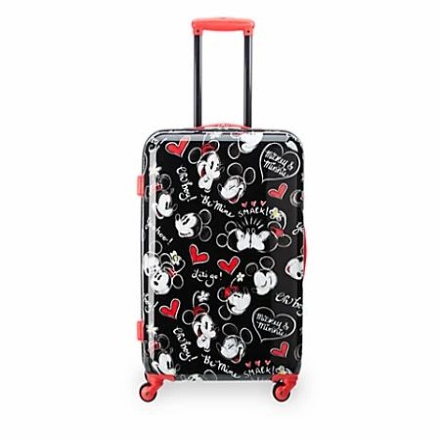 Bags And Totes * | Disney Rolling Luggage Mickey And Minnie Mouse Faces 26