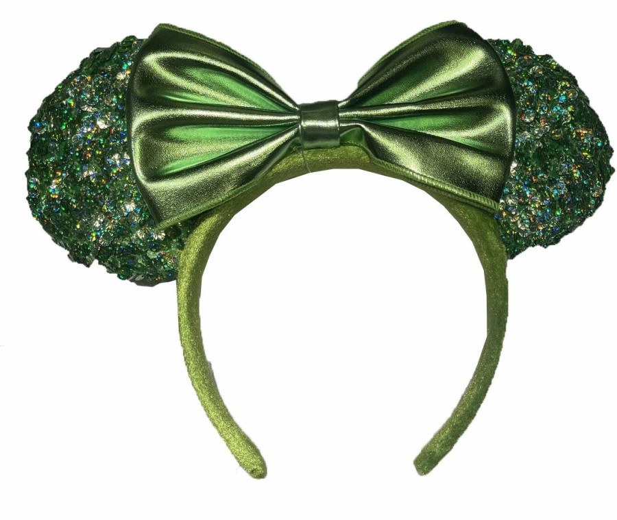 Hats * | Disney Ears Headband Minnie Mouse Sequined Light Green