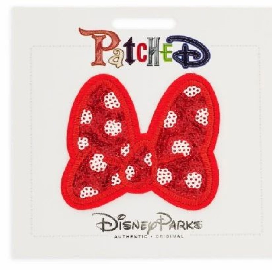 Accessories * | Disney Iron On Patch Patched Minnie Mouse Bow