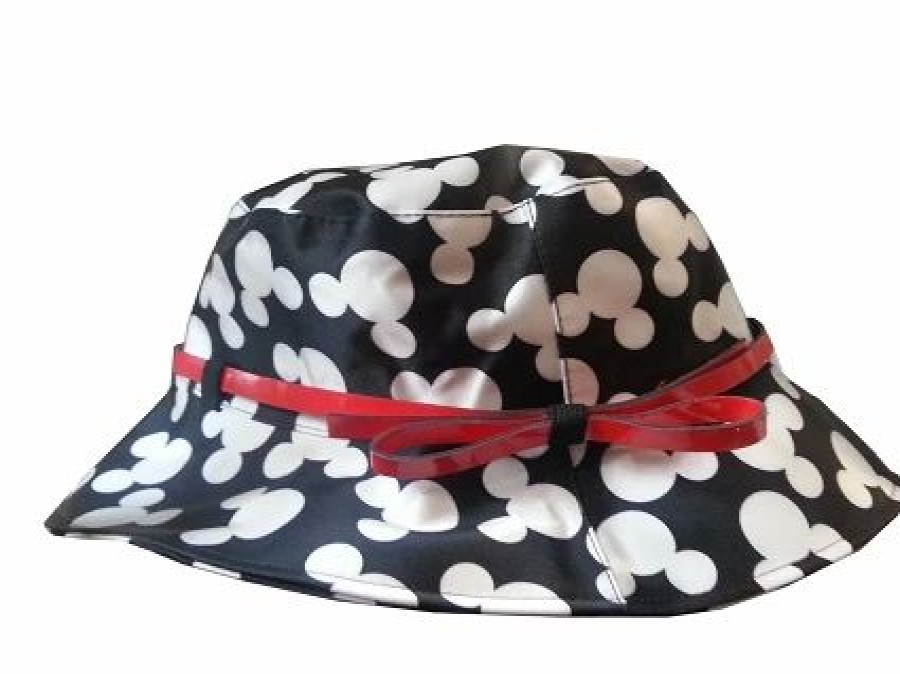 Hats * | Disney Hat Rain Hat Mickey Mouse Icons Black & White