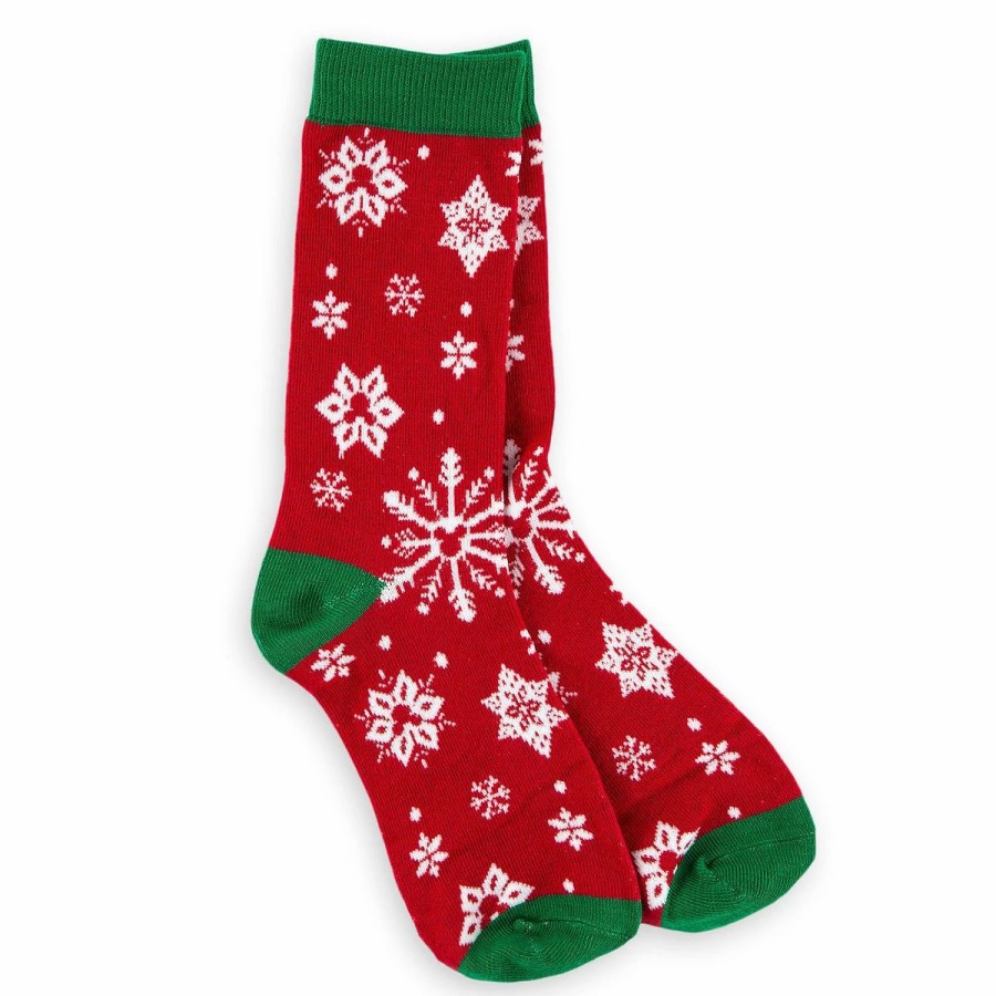 Socks * | Disney Holiday Socks For Women Mickey Snowflake With Ornament