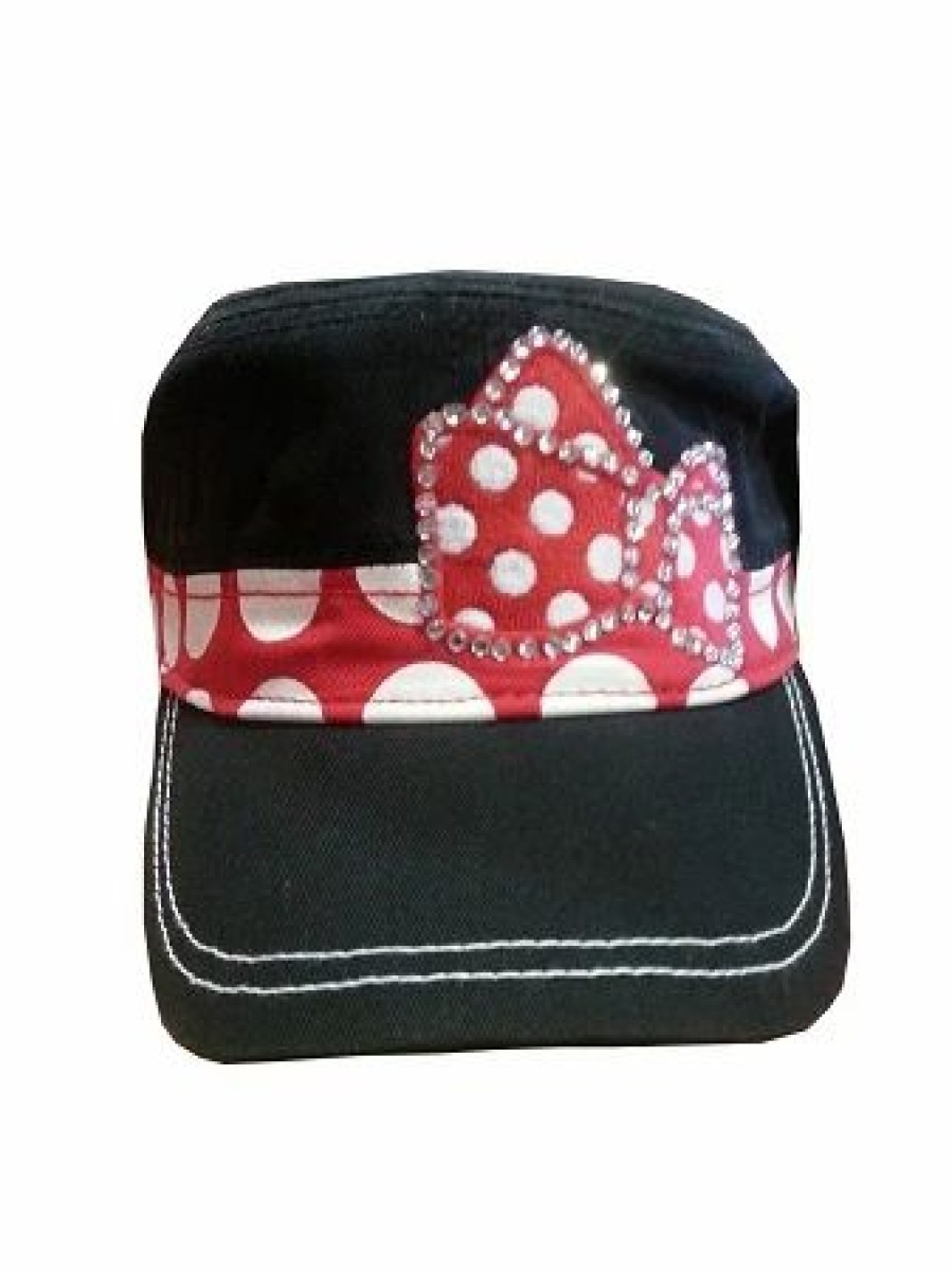 Hats * | Disney Hat Baseball Cap Minnie Mouse Bow With Gems