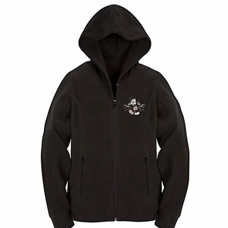 Adult * | Disney Hoodie For Women Mickey Mouse Zip Fleece Black