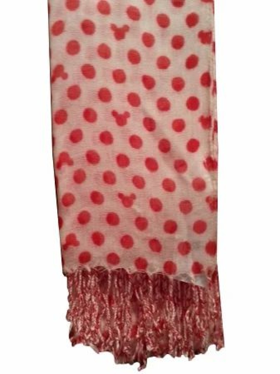 Accessories * | Disney Scarf Mickey Mouse Polka Dots Icons Red & White