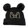 Hats * | Disney Knit Hat Minnie Pom Pom Bow