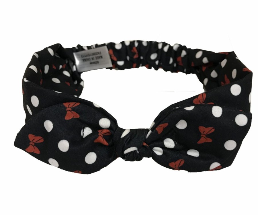 Accessories * | Disney Stretch Headband Minnie Mouse Dot And Bows Black