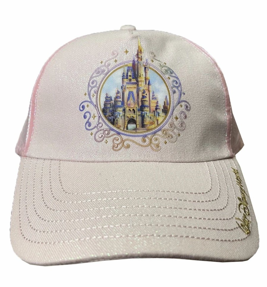 Hats * | Disney Hat Baseball Cap 50Th Anniversary Castle Pink