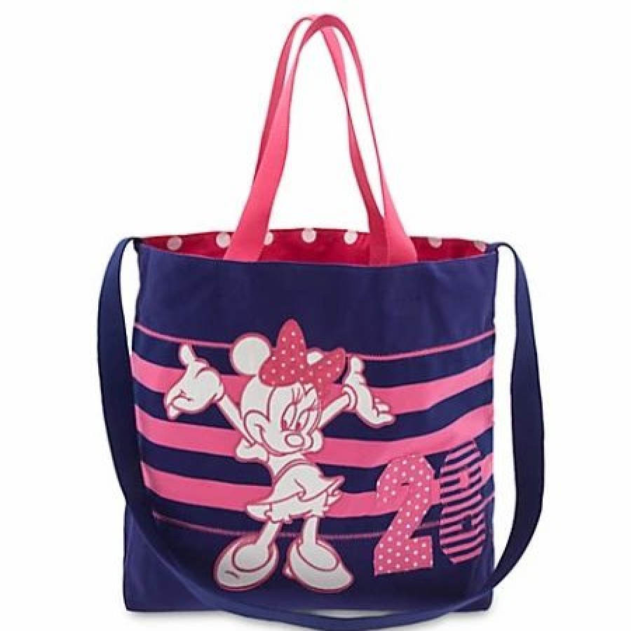 Bags And Totes * | Disney Tote Bag Minnie Mouse 28 Striped Pink