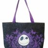 Bags And Totes * | Disney Tote Bag Jack Skellington Face Purple & Black