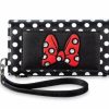 Bags And Totes * | Disney Wallet Minnie Mouse Bow Black With White Dots