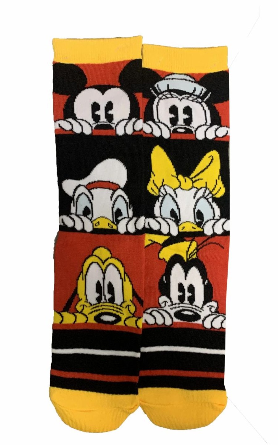 Socks * | Disney Socks For Adults Mickey Mouse And Friends Red Black & Yellow