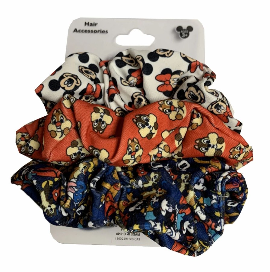 Accessories * | Disney Hair Scrunchies Mickey Mouse And Friends Pack Of 3