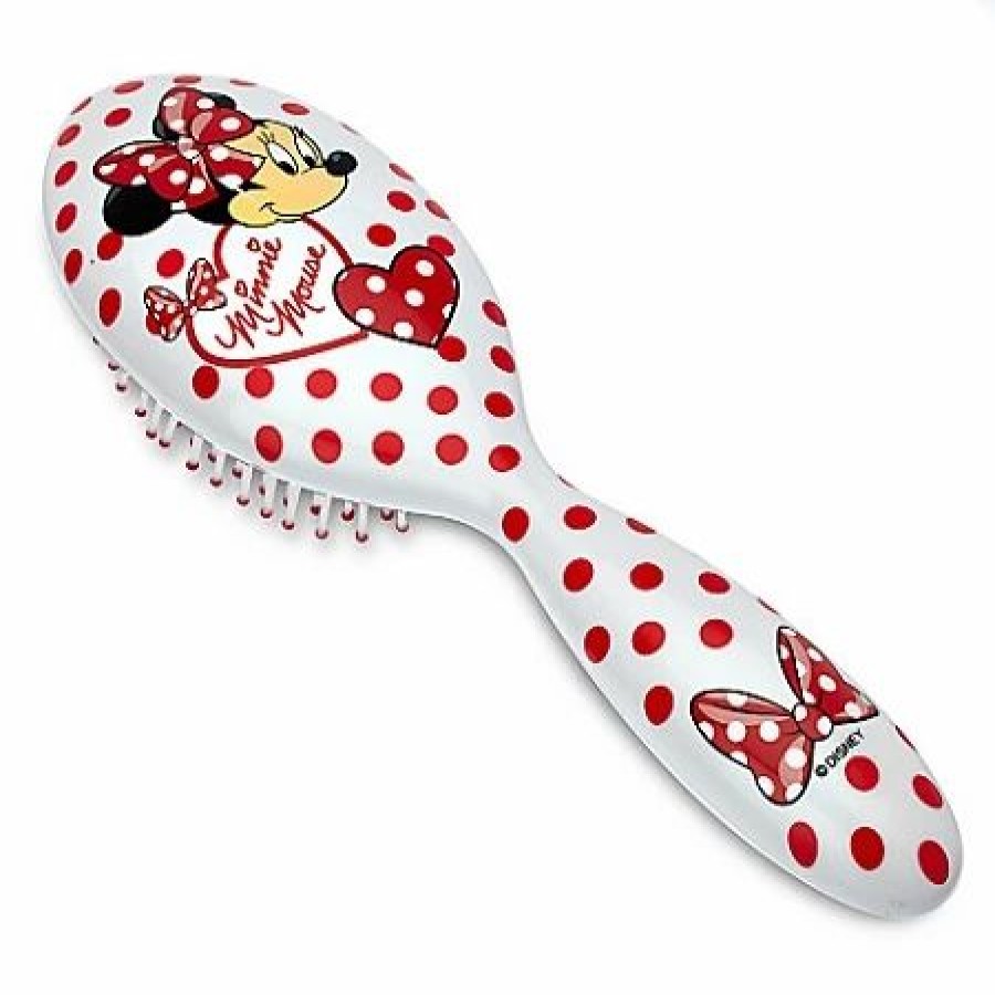 Accessories * | Disney Hairbrush Minnie Mouse With Polka Dots