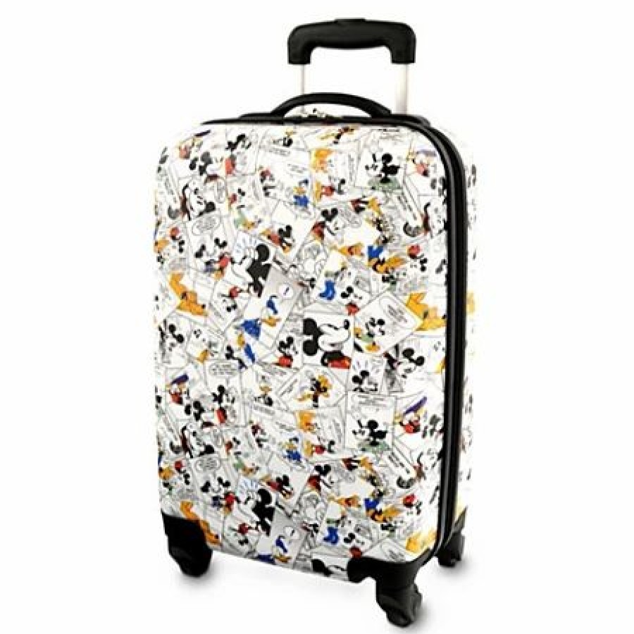 Bags And Totes * | Disney Rolling Luggage Comic Strip Mickey Mouse White 20"