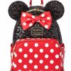 Bags And Totes * | Disney Loungefly Backpack Minnie Mouse Sequin And Polka Dot