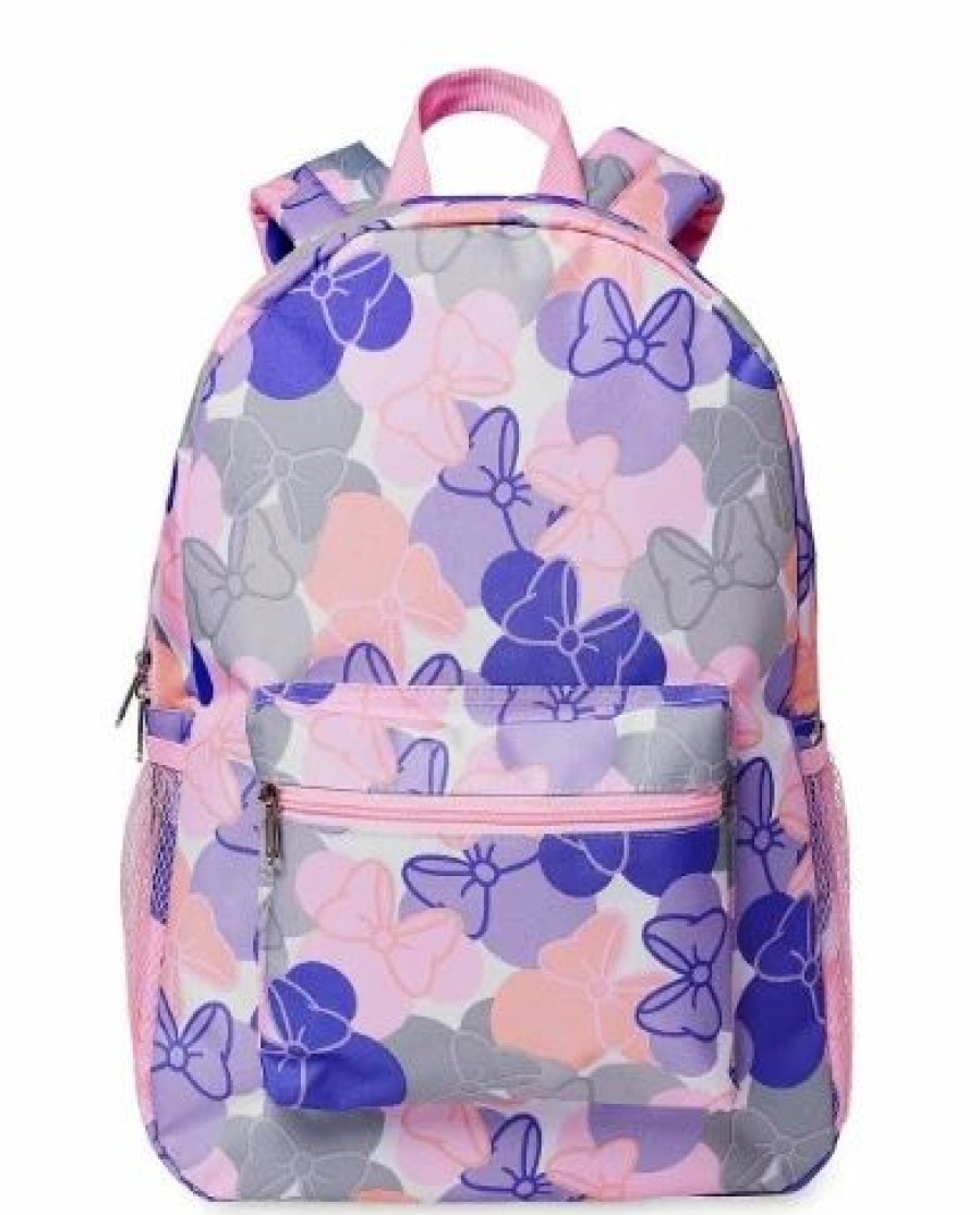 Bags And Totes * | Disney Backpack Bag Minnie Mouse Signature Bow Pink & Purple