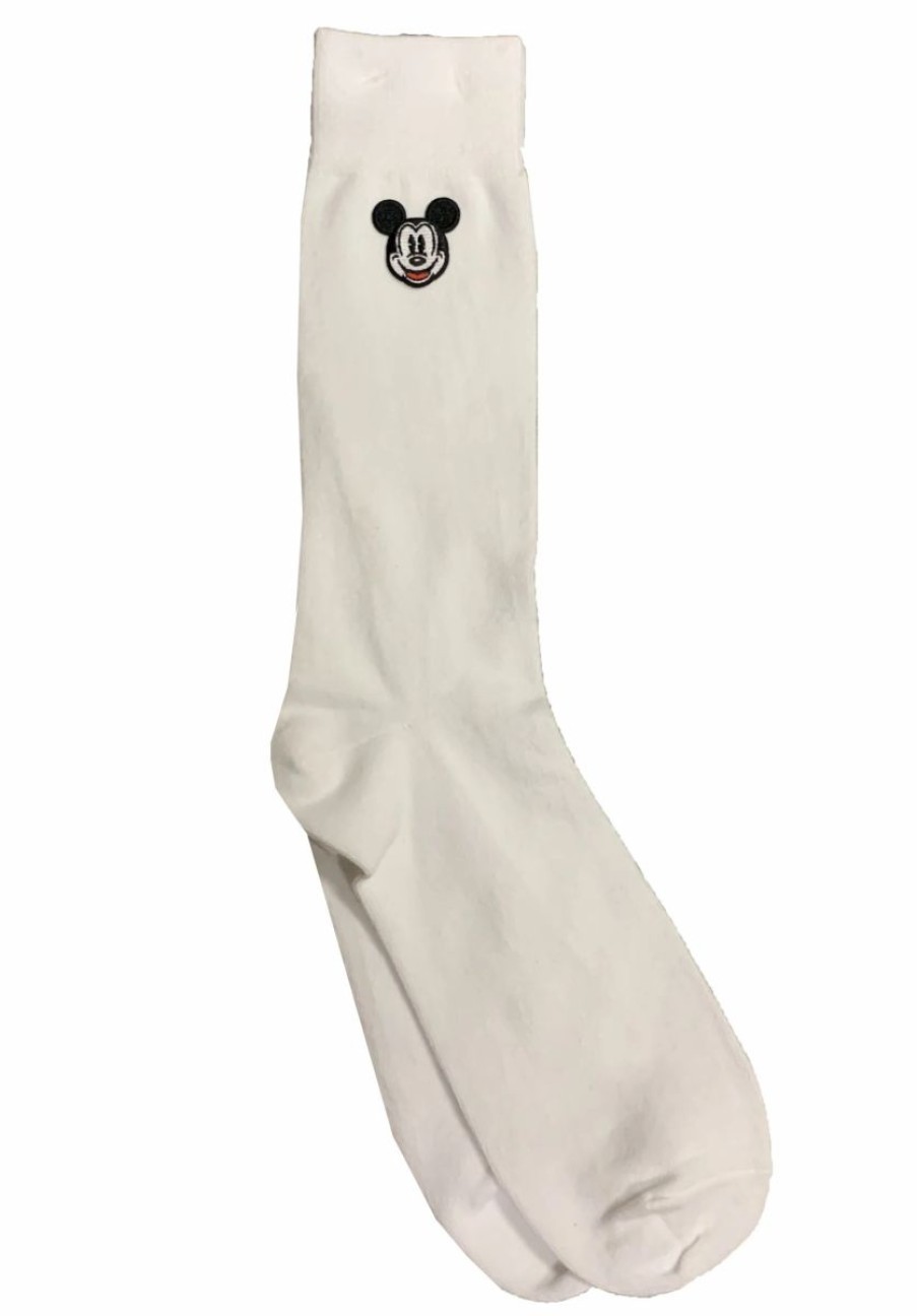 Socks * | Disney Socks For Adults Mickey Mouse Face Icon White